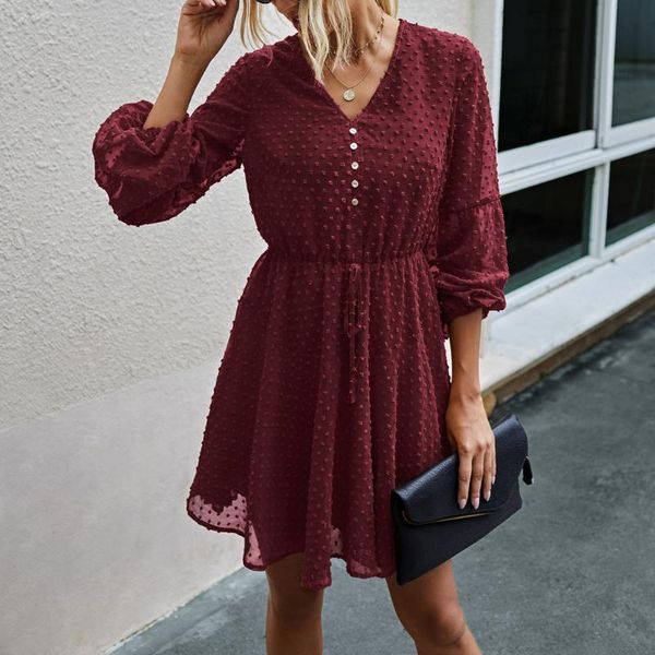 autumn dress red women fashion flowers v-neck solid color long sleeves back up nine point sleeve dress button ropa mujer, Black;gray
autumn dress red women fashion flowers v-neck solid color long sleeves back up nine point sleeve dress button ropa mujer, Black;gray