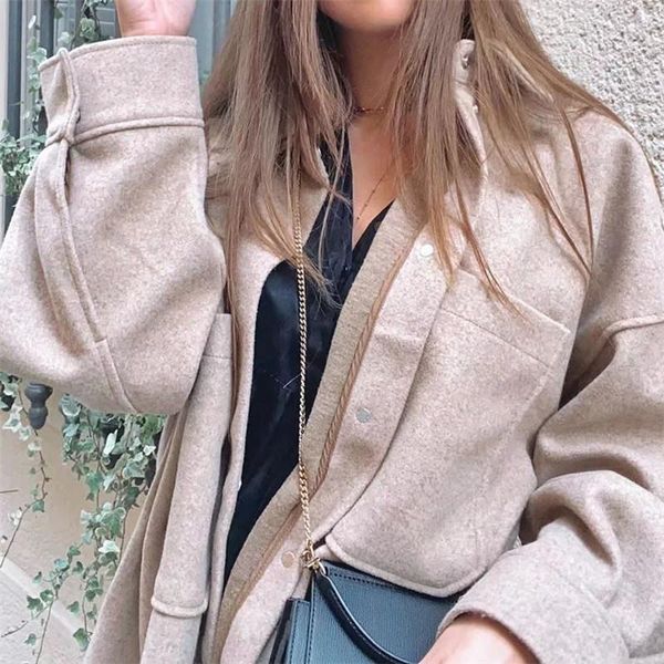 women's jackets merodi chic lady fashion front two bigh pockets solid long womens autumn covered button 6 colors loose woolen outwear, Black;brown
women's jackets merodi chic lady fashion front two bigh pockets solid long womens autumn covered button 6 colors loose woolen outwear, Black;brown