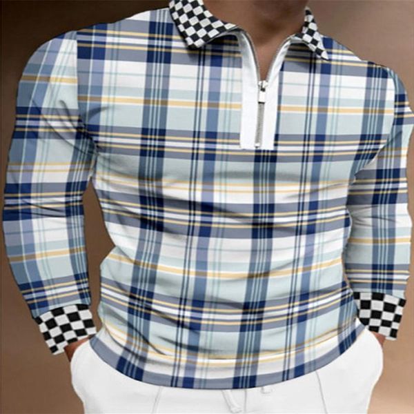 men's polos 2021 autumn shirt t-shirt casual fashion grid printed men shirts pure color turn-down collar zipper s-3, White;black
men's polos 2021 autumn shirt t-shirt casual fashion grid printed men shirts pure color turn-down collar zipper s-3, White;black