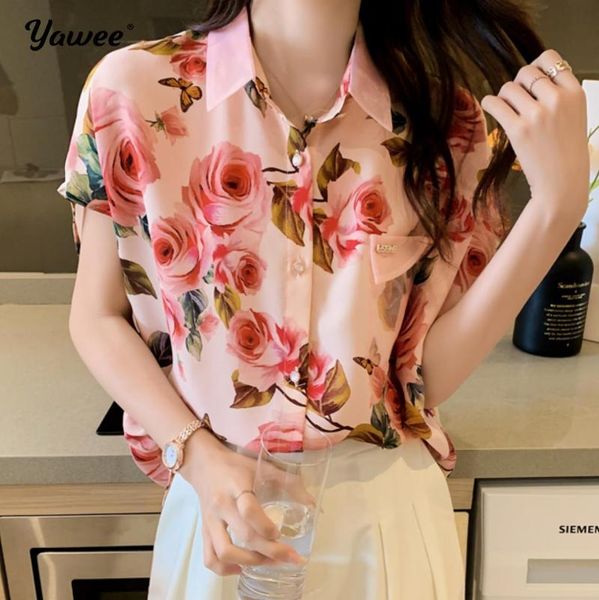 women's blouses & shirts 2021 fashion chiffon women blouse shirt short sleeve feminine print womenshirt blusa feminina ol, White
women's blouses & shirts 2021 fashion chiffon women blouse shirt short sleeve feminine print womenshirt blusa feminina ol, White