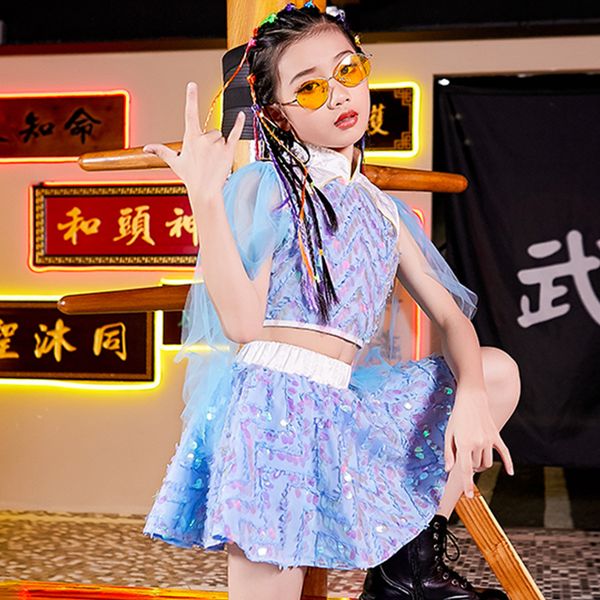 2021 new childrens hip hop costumes jazz dance clothes girls blue sequin cheerleaders show clothes modern wear stage outfit, Black;red
2021 new childrens hip hop costumes jazz dance clothes girls blue sequin cheerleaders show clothes modern wear stage outfit, Black;red