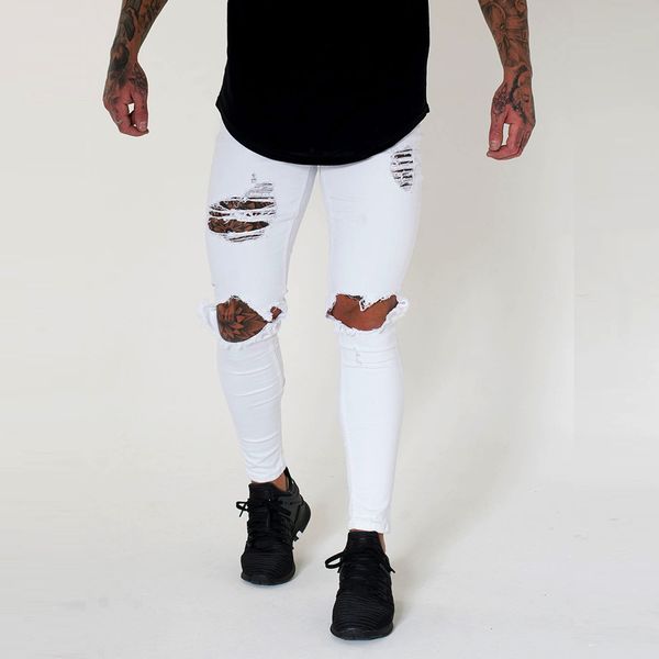 wihte men knee ripped holes skinny destroyed jeans fashion slim fit hip hop mens streetwear cotton joggers jeans, Blue
wihte men knee ripped holes skinny destroyed jeans fashion slim fit hip hop mens streetwear cotton joggers jeans, Blue