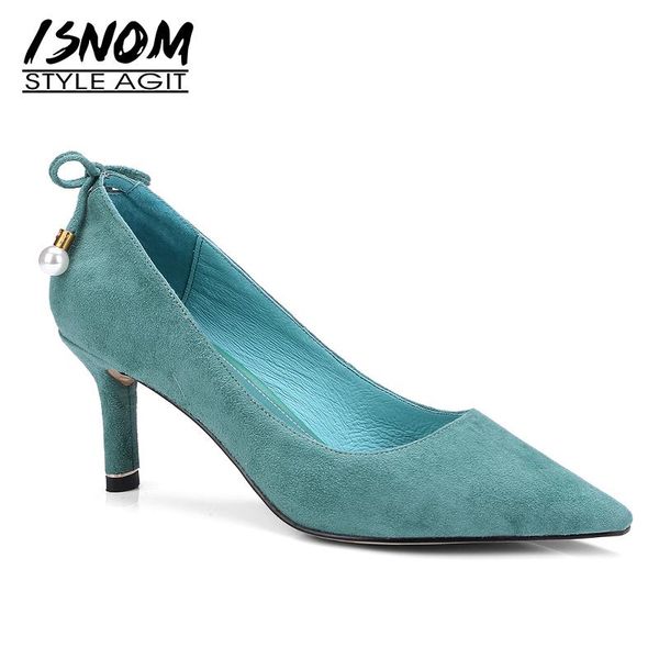 dress shoes isnom kid suede women pumps pearl pointed toe slip on footwear high heels office fashion female 2021 spring green, Black
dress shoes isnom kid suede women pumps pearl pointed toe slip on footwear high heels office fashion female 2021 spring green, Black