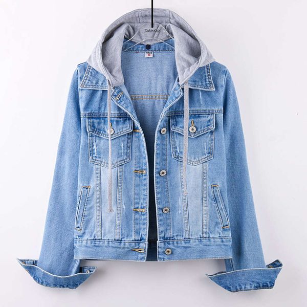 denim jacket women's short spring and autumn long sleeve slim hooded versatile top, Black;brown
denim jacket women's short spring and autumn long sleeve slim hooded versatile top, Black;brown