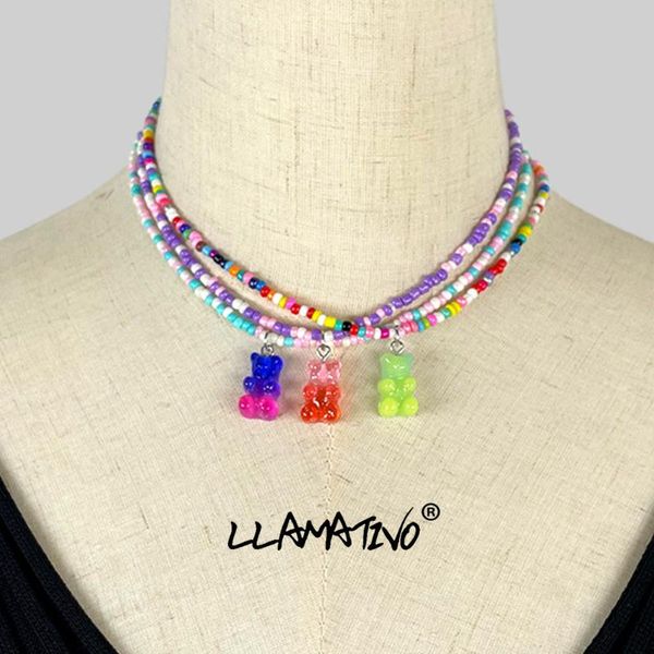chains 2021 gradient gummy bear rainbow beaded choker necklace for women cartoon candy resin charm summer y2k girl jewelry, Silver
chains 2021 gradient gummy bear rainbow beaded choker necklace for women cartoon candy resin charm summer y2k girl jewelry, Silver