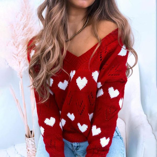 women's sweaters 2021 womens korean fashion casual love pattern twill off shoulder knitted pullovers sweater long sleeve v neck blo, White;black
women's sweaters 2021 womens korean fashion casual love pattern twill off shoulder knitted pullovers sweater long sleeve v neck blo, White;black