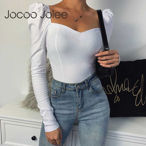jocoo jolee women elegant puff sleeve square collar solid blouse office lady slim shirt spring casual simple clothing 210619, White
jocoo jolee women elegant puff sleeve square collar solid blouse office lady slim shirt spring casual simple clothing 210619, White