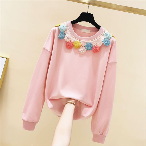 female sweatshirt new autumn sweet college-style flower lace patch around the neck long sleeve hoodie girls hoodies 51z5, Black
female sweatshirt new autumn sweet college-style flower lace patch around the neck long sleeve hoodie girls hoodies 51z5, Black
