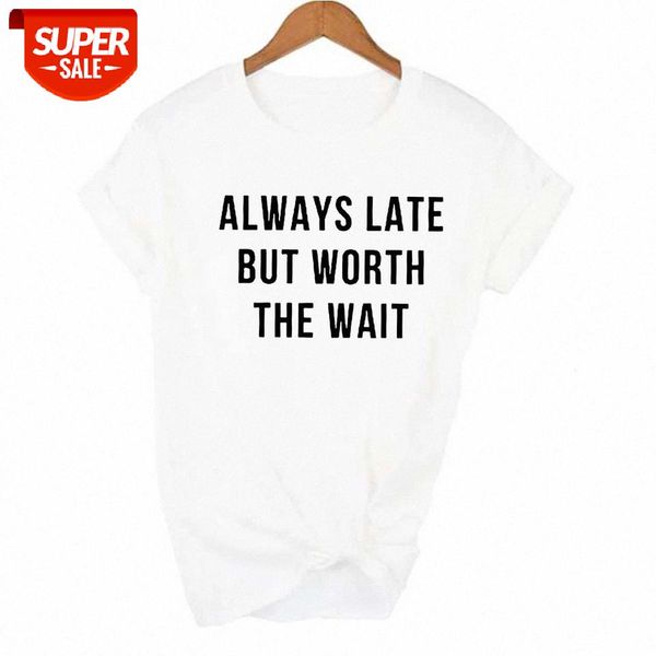 sunfiz YF Always Late But Worth The Wait Print Women Summer T-shirt Harajuku Funny Casual Tshirt Female Short Sleeve Tops Tees #tb4s, White
sunfiz YF Always Late But Worth The Wait Print Women Summer T-shirt Harajuku Funny Casual Tshirt Female Short Sleeve Tops Tees #tb4s, White