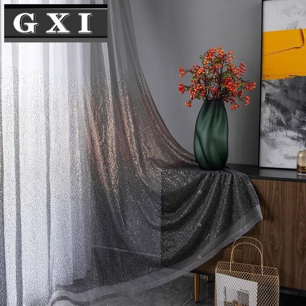 gxi luxury gradient gray tulle window screen gold sequin glitter sheer curtains for living room voile drapes
gxi luxury gradient gray tulle window screen gold sequin glitter sheer curtains for living room voile drapes
