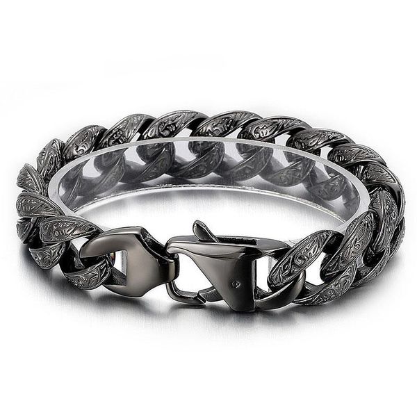 link, chain pattern cuban link bracelet for men stainless steel bold vintage cool hip-hop jewelry wholesale items emo, Black
link, chain pattern cuban link bracelet for men stainless steel bold vintage cool hip-hop jewelry wholesale items emo, Black