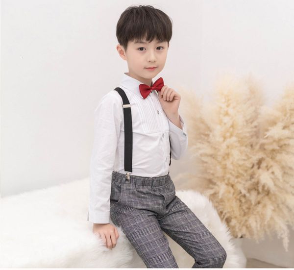 kids formal prince school student dress gentleman girls strap shirt pants bowtie 4pcs performance costumes wedding suit for boy, White
kids formal prince school student dress gentleman girls strap shirt pants bowtie 4pcs performance costumes wedding suit for boy, White