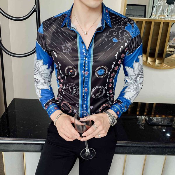 men's casual shirts royal blue print men shirt long sleeve fashion slim fit streetwear clothes camisa social masculina howp, White;black
men's casual shirts royal blue print men shirt long sleeve fashion slim fit streetwear clothes camisa social masculina howp, White;black