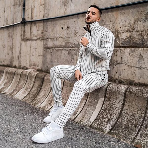 male sets body building sportswear men tracksuits stripe suit sweatshirt fitness casual active zipper outwear training clothes, Gray
male sets body building sportswear men tracksuits stripe suit sweatshirt fitness casual active zipper outwear training clothes, Gray