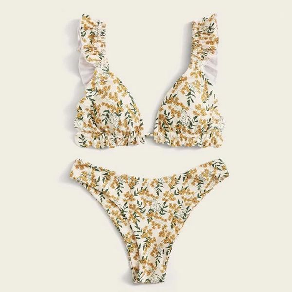 leaves swimming suit for women summer floral lace print ruffle high cut bikini set two piece swimsuit bikinis 2021 mujer women's swimwe, White;black
leaves swimming suit for women summer floral lace print ruffle high cut bikini set two piece swimsuit bikinis 2021 mujer women's swimwe, White;black