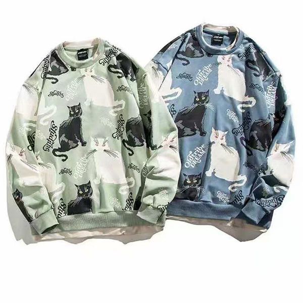 women's hoodies & sweatshirts ins o-neck sweatshirt cartoon cat print cute cotton korean harajuku preppy commuter casual long-sleeved w, Black
women's hoodies & sweatshirts ins o-neck sweatshirt cartoon cat print cute cotton korean harajuku preppy commuter casual long-sleeved w, Black