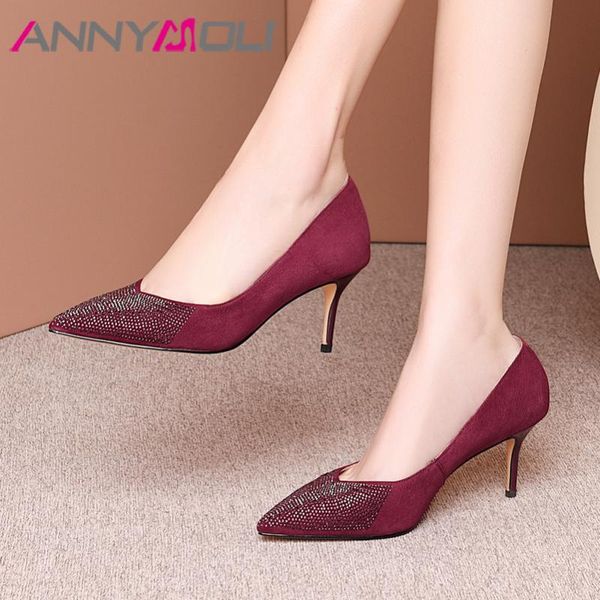 dress shoes annymoli high heels women pumps kid suede thin party genuine leather crystal pointed toe lady size 33-39, Black
dress shoes annymoli high heels women pumps kid suede thin party genuine leather crystal pointed toe lady size 33-39, Black