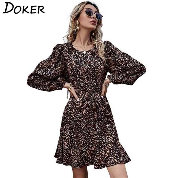 leopard print chiffon dres casual fashion o neck lantern long sleeve plus size female sashes party mini es 210604, Black;gray
leopard print chiffon dres casual fashion o neck lantern long sleeve plus size female sashes party mini es 210604, Black;gray