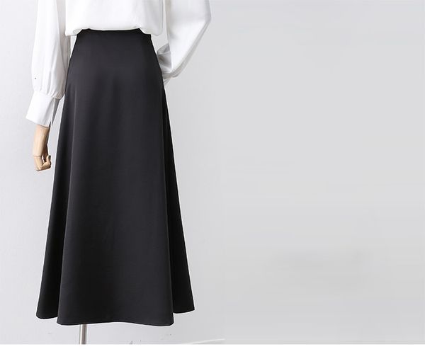 summer new 2021 high waist vintage women a-line long fashion pure color elegant satin midi length skirt faldas jupe femme saia idi5, Black
summer new 2021 high waist vintage women a-line long fashion pure color elegant satin midi length skirt faldas jupe femme saia idi5, Black