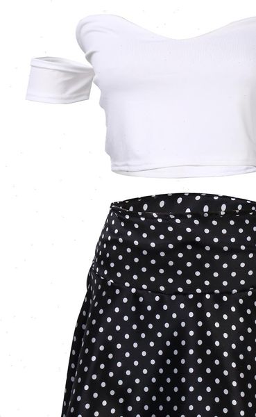 women short sleeve shirt crop bodycon polka dot casual party evening short mini skirt women party sets, Black
women short sleeve shirt crop bodycon polka dot casual party evening short mini skirt women party sets, Black