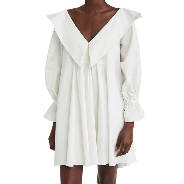 white mini dress for women elegant v-neck wrist butterfly sleeve designed a-line party dress casual loose soft dress summer 210719, White;black
white mini dress for women elegant v-neck wrist butterfly sleeve designed a-line party dress casual loose soft dress summer 210719, White;black