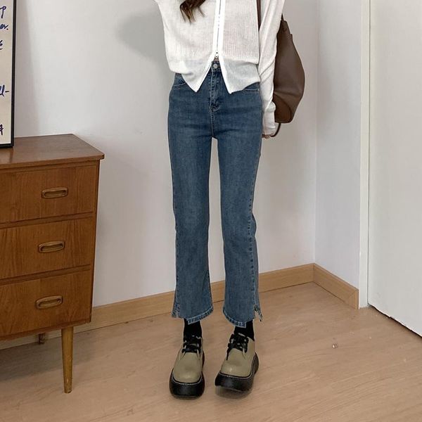 women's jeans wu 77 casual fu ancient 3-color korean version high waist slim fit thin split nine point straight pants autumn, Blue
women's jeans wu 77 casual fu ancient 3-color korean version high waist slim fit thin split nine point straight pants autumn, Blue