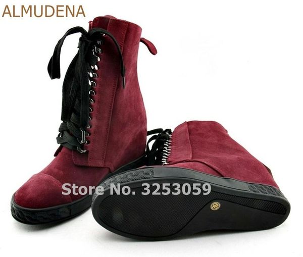 boots almudena women real leather burgundy white black chain sneakers lace-up vogue shoes wedge height increasing ankle
boots almudena women real leather burgundy white black chain sneakers lace-up vogue shoes wedge height increasing ankle