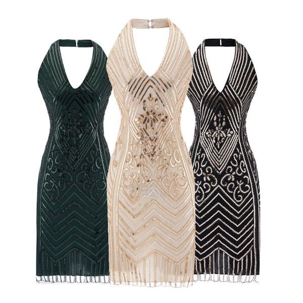 casual dresses elegant sequin beaded tassels party dress vestidos vintage women slim bodycon night club female halter mini, Black;gray
casual dresses elegant sequin beaded tassels party dress vestidos vintage women slim bodycon night club female halter mini, Black;gray