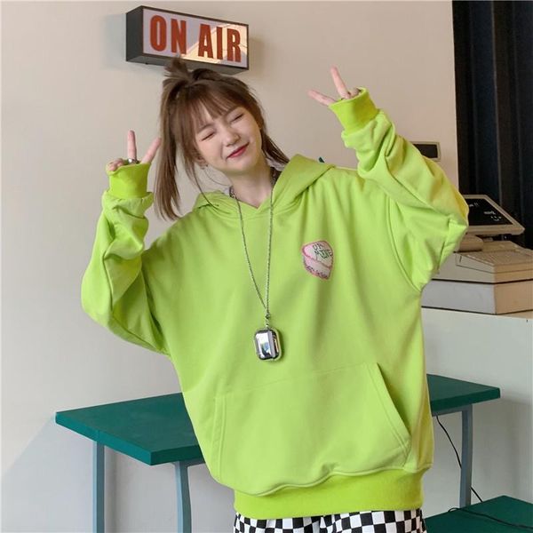 women's hoodies & sweatshirts real s cake flowers loose and lazy style fluorescent.kio, Black
women's hoodies & sweatshirts real s cake flowers loose and lazy style fluorescent.kio, Black