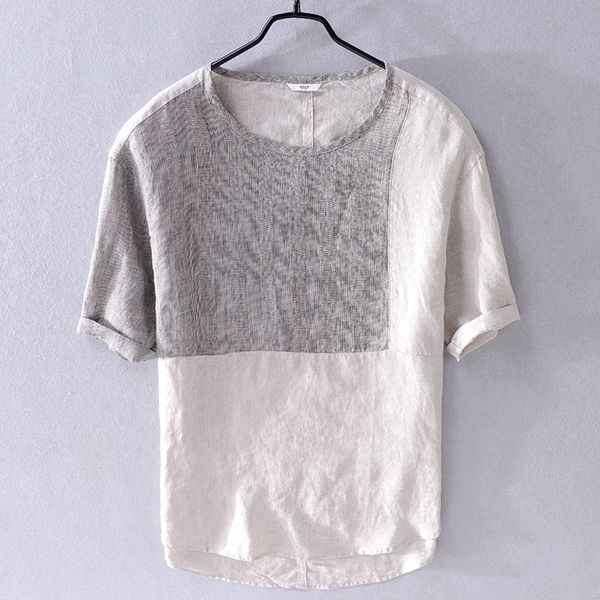 2021 new mens summer linen short-sleeved shirt round neck loose t-shirt brand patchwork flax t shirts for men tshirt camiseta 0ujd, White;black
2021 new mens summer linen short-sleeved shirt round neck loose t-shirt brand patchwork flax t shirts for men tshirt camiseta 0ujd, White;black