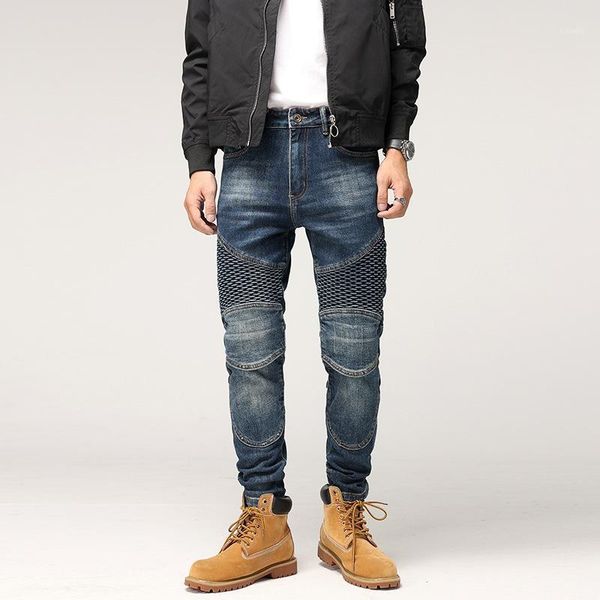 men's jeans american street fashion men retro blue elastic slim fit spliced designer biker hip hop stretch denim punk pants
men's jeans american street fashion men retro blue elastic slim fit spliced designer biker hip hop stretch denim punk pants