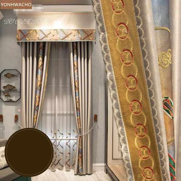 custom curtain modern luxury high precision seamless stitching lace coffee cloth blackout curtain valance tulle panel c503
custom curtain modern luxury high precision seamless stitching lace coffee cloth blackout curtain valance tulle panel c503