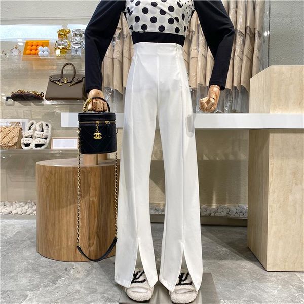 women's pants & capris niche design 2021 side zipper high waist slit slacks with micro flared wide-leg, Black;white
women's pants & capris niche design 2021 side zipper high waist slit slacks with micro flared wide-leg, Black;white
