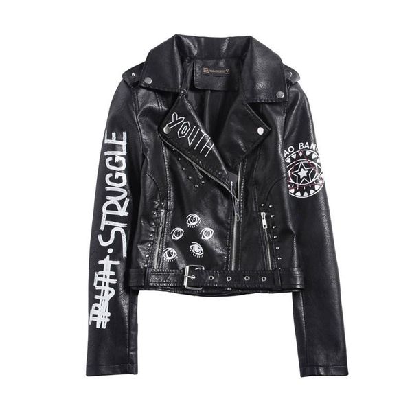 women's leather & faux 2021 spring autumn soft jackets women coats lady black pu rivet zipper epaulet print motorcycle streetwear b211
women's leather & faux 2021 spring autumn soft jackets women coats lady black pu rivet zipper epaulet print motorcycle streetwear b211