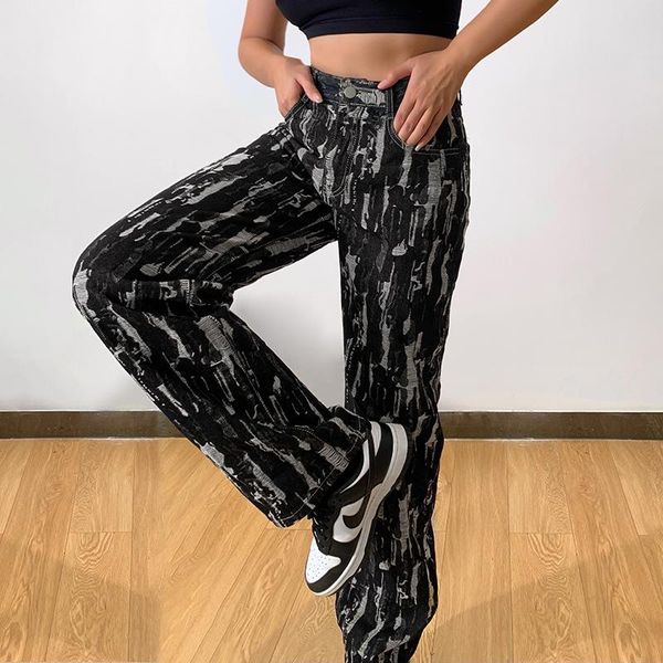 women's jeans doury women frayed black straight-leg pants with pockets high waist loose style trousers casual hip streetwear, Blue
women's jeans doury women frayed black straight-leg pants with pockets high waist loose style trousers casual hip streetwear, Blue