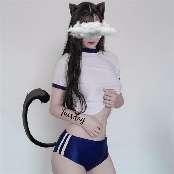 school lolita anime womens sleepwears cosplay uniform swimwear split sportswear style super sports pants student girls pajamas for women, Black;red
school lolita anime womens sleepwears cosplay uniform swimwear split sportswear style super sports pants student girls pajamas for women, Black;red