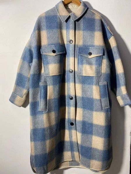 women's wool & blends women plaid woolen coat single breasted turn down collar long sleeve with pockets 2021 winter lady fashion vintag, Black
women's wool & blends women plaid woolen coat single breasted turn down collar long sleeve with pockets 2021 winter lady fashion vintag, Black