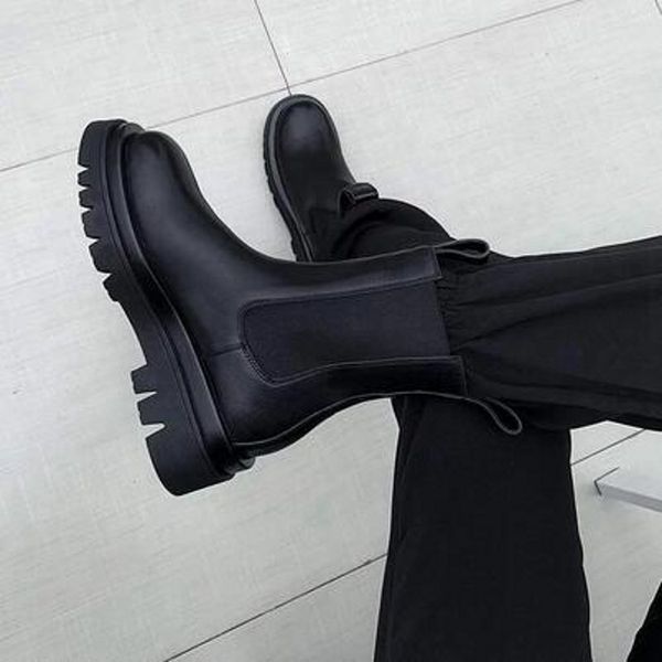 genuine leather slip on martin boots for women high black winter autumn knight booties shoes
genuine leather slip on martin boots for women high black winter autumn knight booties shoes