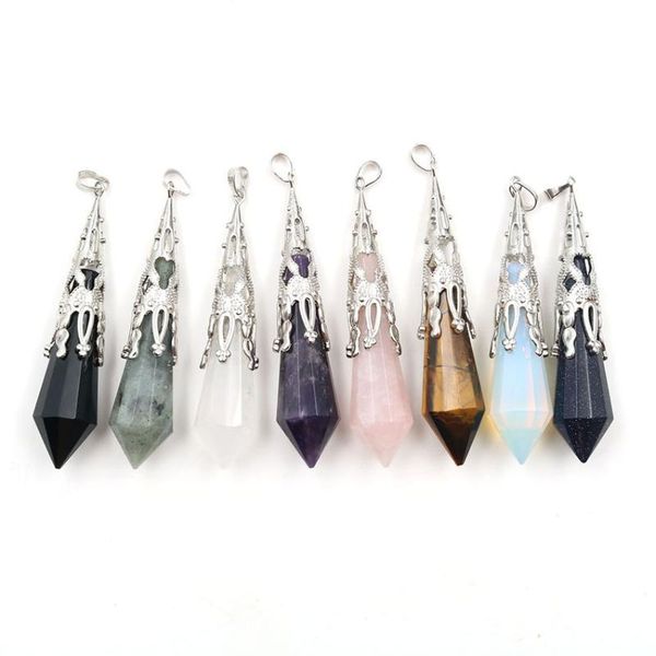 pendant necklaces hexagonal prisms natural crystal energy stone obsidian opal men and women necklace, Silver
pendant necklaces hexagonal prisms natural crystal energy stone obsidian opal men and women necklace, Silver