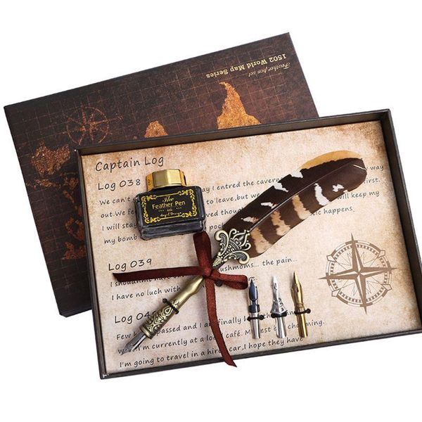 vintage calligraphy quill feather dip pen writing ink nibs set stationery school
vintage calligraphy quill feather dip pen writing ink nibs set stationery school