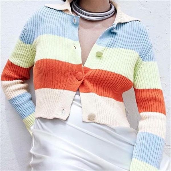 women's knits & tees zxqj women 2021 fashion striped crop knit cardigan sweater vintage long sleeve button-up female outerwear chic, White
women's knits & tees zxqj women 2021 fashion striped crop knit cardigan sweater vintage long sleeve button-up female outerwear chic, White