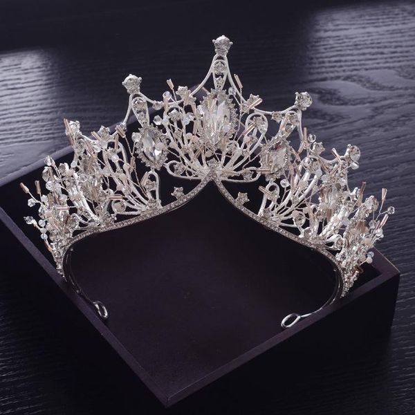 headpieces 2021 queen tiara bride wedding atmosphere european and american birthday dinner with accessories, Silver
headpieces 2021 queen tiara bride wedding atmosphere european and american birthday dinner with accessories, Silver
