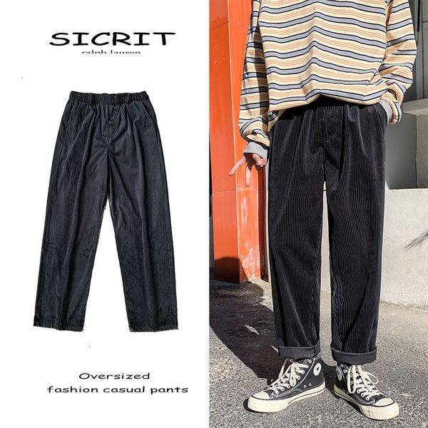 2021 new autumn cotton corduroy men's fashion retro straight pants men streetwear loose elastic waist pleated trousers mens m-5xl jpfb, Black
2021 new autumn cotton corduroy men's fashion retro straight pants men streetwear loose elastic waist pleated trousers mens m-5xl jpfb, Black