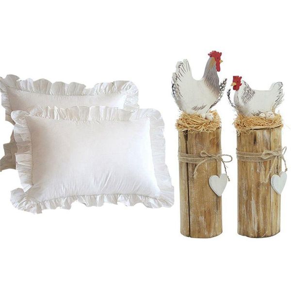decorative objects & figurines 2pcs white pillowcase cotton solid ruffle pillow cover protector 48x74cm with cute wooden double chicken orna
decorative objects & figurines 2pcs white pillowcase cotton solid ruffle pillow cover protector 48x74cm with cute wooden double chicken orna