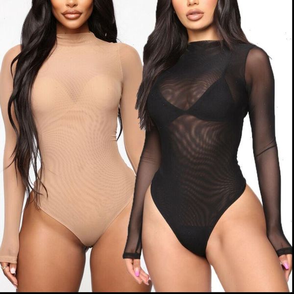 women long sleeve bodysuit seethrough bodycon jumpsuit romper leotard blouse solid casual basic drop shipping, Black;white
women long sleeve bodysuit seethrough bodycon jumpsuit romper leotard blouse solid casual basic drop shipping, Black;white