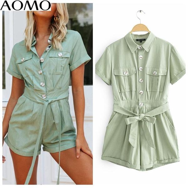 women's jumpsuits & rompers aomo fahsion women vintage green cotton playsuits short sleeve ladies 2021 summer casual chic ja05a, Black;white
women's jumpsuits & rompers aomo fahsion women vintage green cotton playsuits short sleeve ladies 2021 summer casual chic ja05a, Black;white