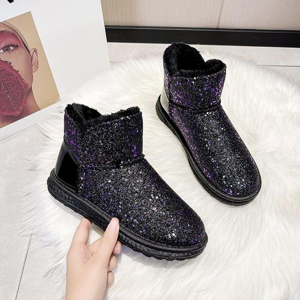 boots women snow cotton shoe winter plush sneakers warm ankle platform shoes fashion casual flat walking boot, Black
boots women snow cotton shoe winter plush sneakers warm ankle platform shoes fashion casual flat walking boot, Black