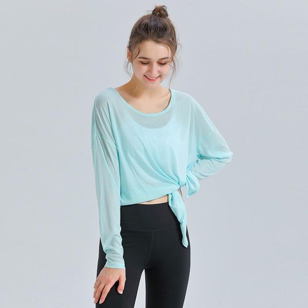 yoga outfit loose translucent shirt women breathable long sleeve t-shirt front tie casual quick-dry sportswear gym workout clothing
yoga outfit loose translucent shirt women breathable long sleeve t-shirt front tie casual quick-dry sportswear gym workout clothing