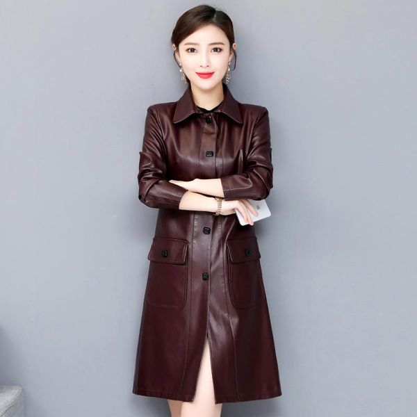 women's leather & faux women jacket 2021 ladies washed pu trench coats female long outerwear shearling plus size 5xl, Black
women's leather & faux women jacket 2021 ladies washed pu trench coats female long outerwear shearling plus size 5xl, Black