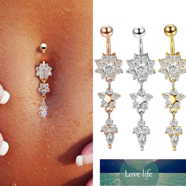 dangle belly bars belly button rose gold rings belly piercing cz crystal flower body jewelry navel piercing rings drop, Silver
dangle belly bars belly button rose gold rings belly piercing cz crystal flower body jewelry navel piercing rings drop, Silver